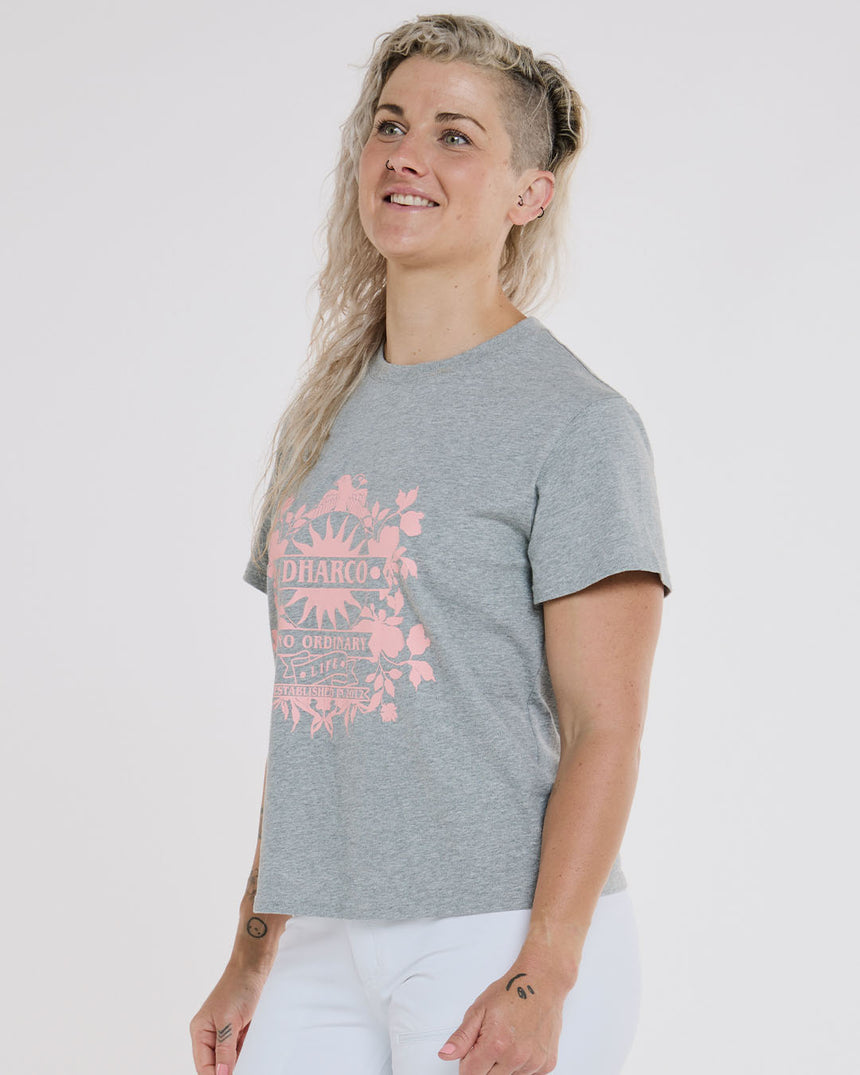 Womens Cotton Tee | Grey Marble